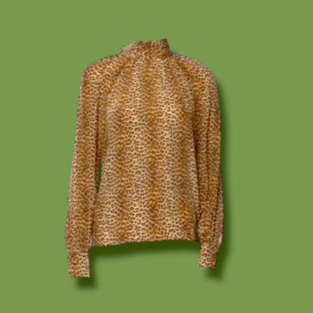 Ramy Brook Sahara Leopard‎ 100% Silk Blouse Large